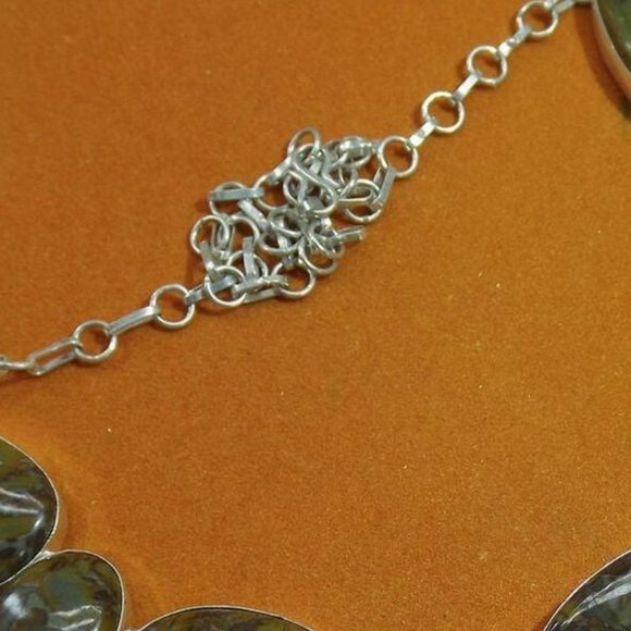 Semi-Precious Stone 925 Sterling Silver Necklace - Picture 3 of 4